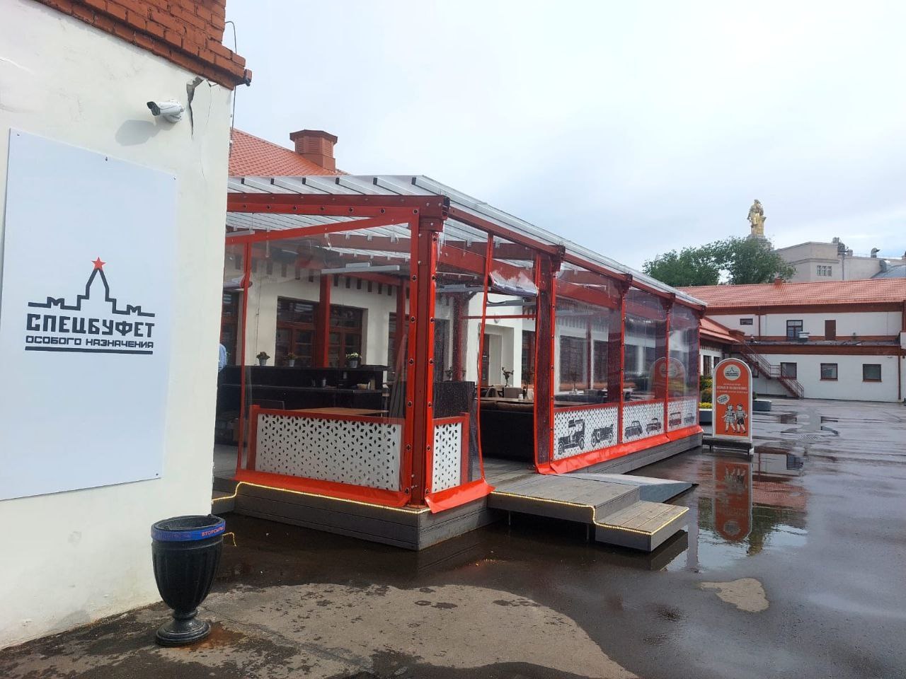 ПВХ шторы для летней террасы кафе в Богородском